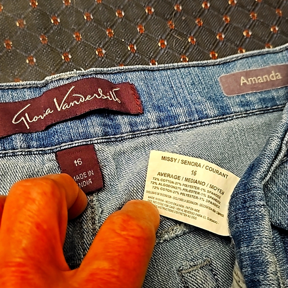 Gloria Vanderbilt original Amanda Denim Jeans Missy Avg size 16